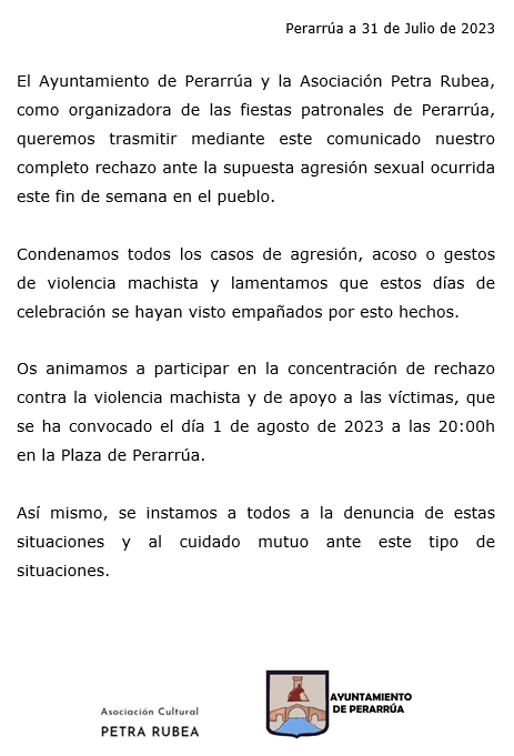 Imagen Comunicado de condena a la violencia machista