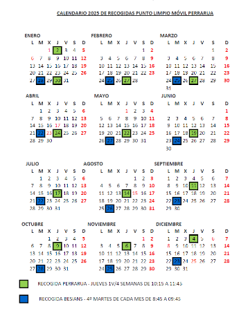 Imagen Calendario de Punto Limpio Móvil 2025