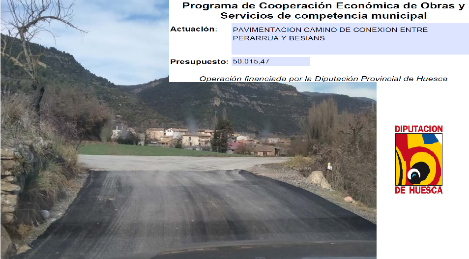 Imagen Finalizadas las obras de pavimentación del camino de conexión entre Perarrúa y Besians